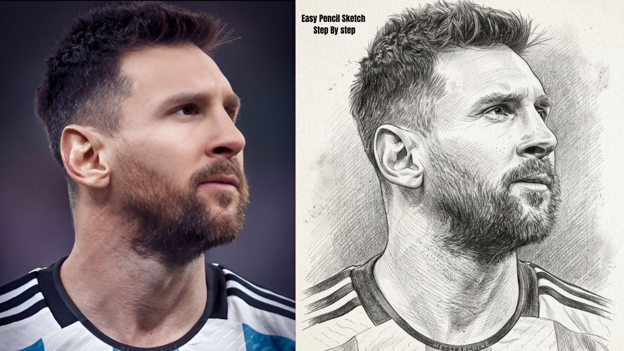 &ldquo;Lionel Messi Pencil Sketch ✍️ | GOAT Drawing in Real Time 🐐🔥 #messi