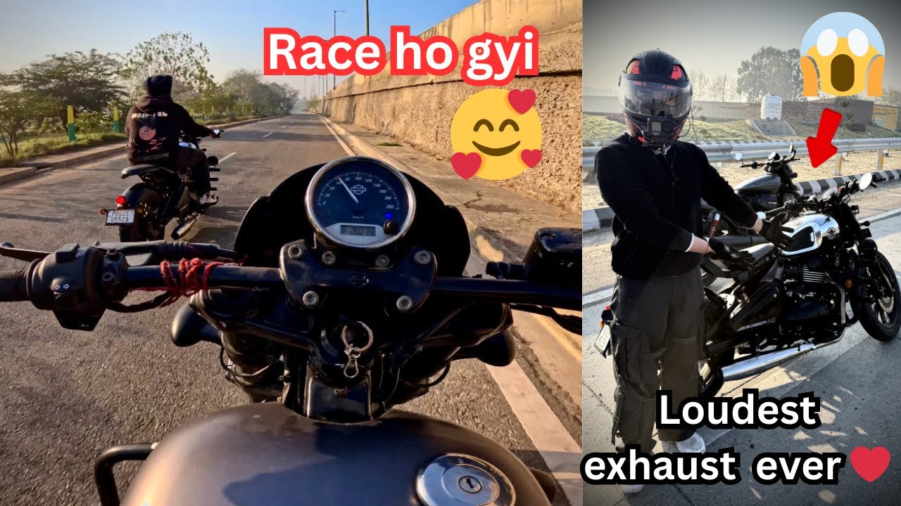 Drag race haley 💀vs bobber 😅 | exhaust note🔥 | crazy sound bobber 42 