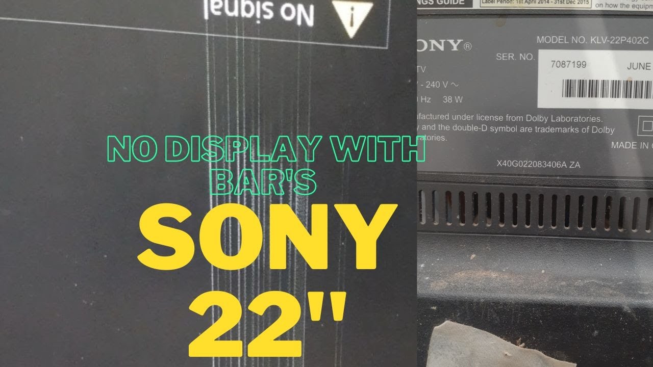 sony KLV-22P402C   No Display With Line Bars