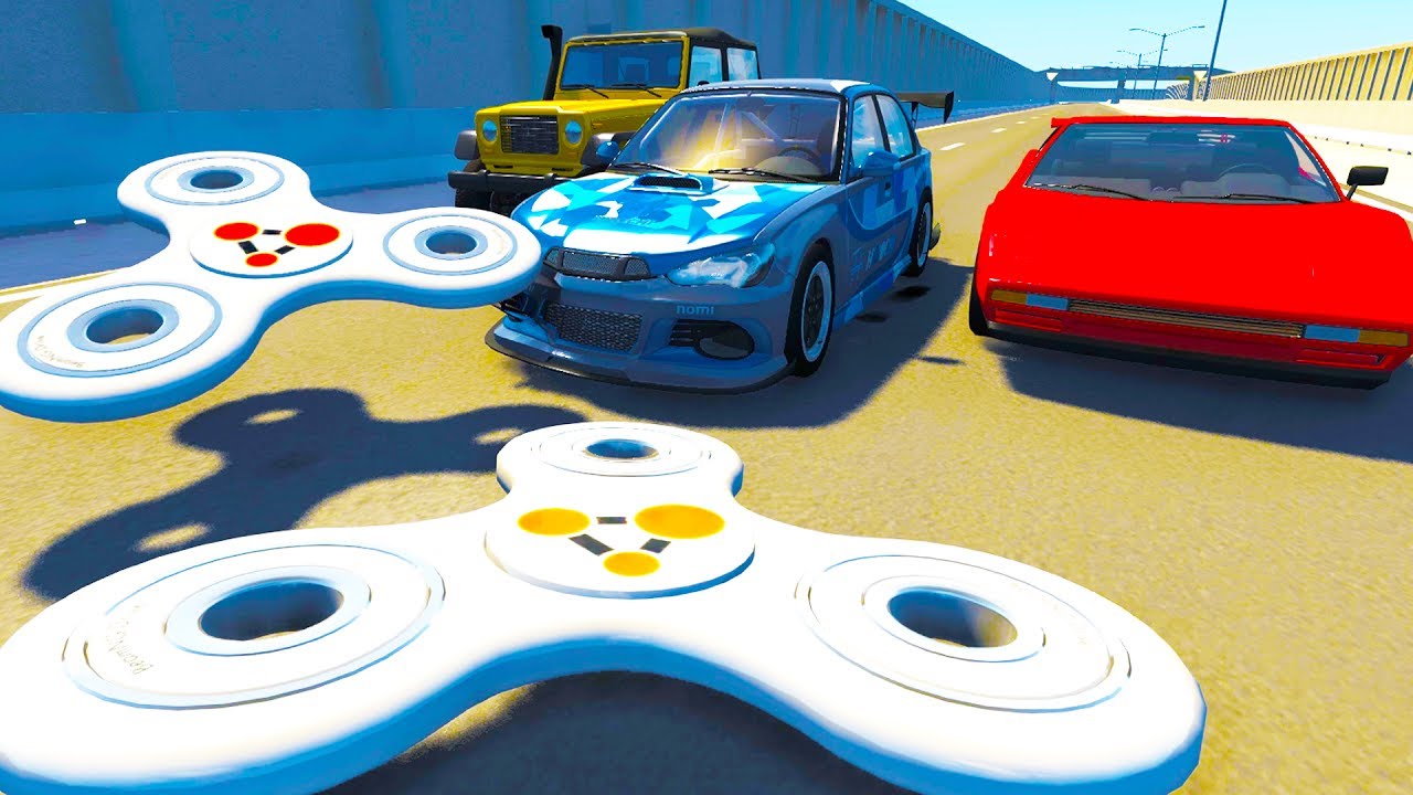 Cars Crash Into Giant 1000 MPH Fidget Spinner! - BeamNG Drive Crash Test Compilation Gameplay