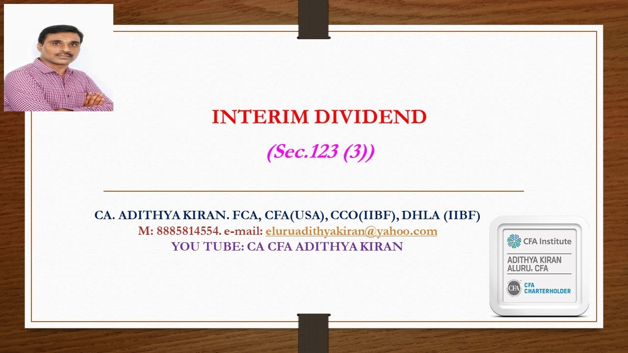 INTERIM DIVIDEND