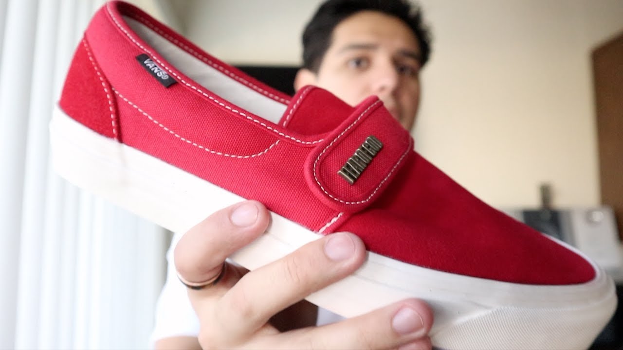 VANS FEAR OF GOD SLIP ON 47 V DX RED SUEDE !!!!
