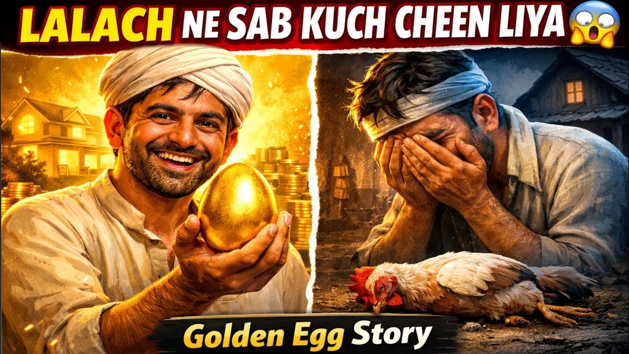 लालच ने सब कुछ छीन लिया 😱 | Golden Egg Moral Story | Greedy Farmer Story in Hindi #moralstory 