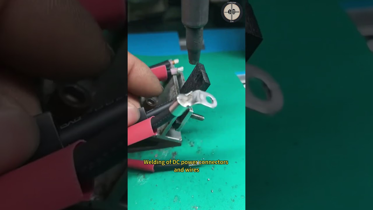 Welding of DC power connectors and wires using an automatic soldering machine