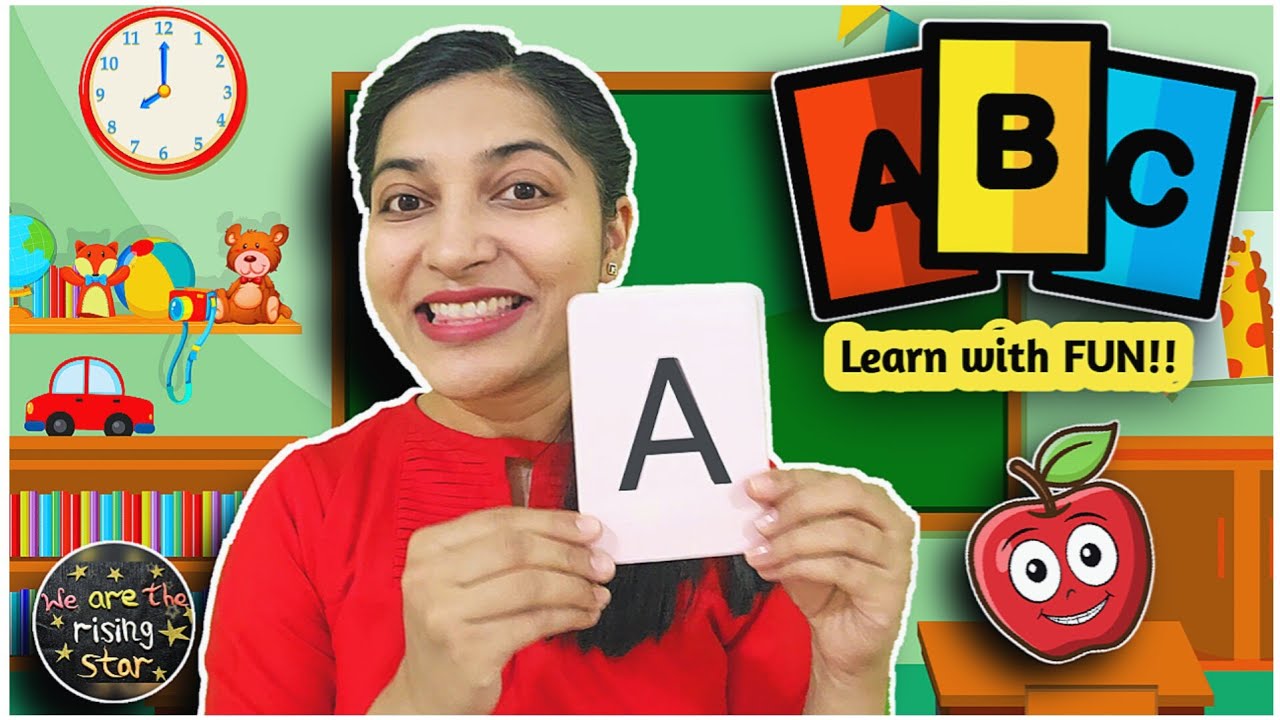 Alphabet - A for Apple B for Ball | Flash Cards | WATRstar abc | #WATRstar#abcd#flashcards