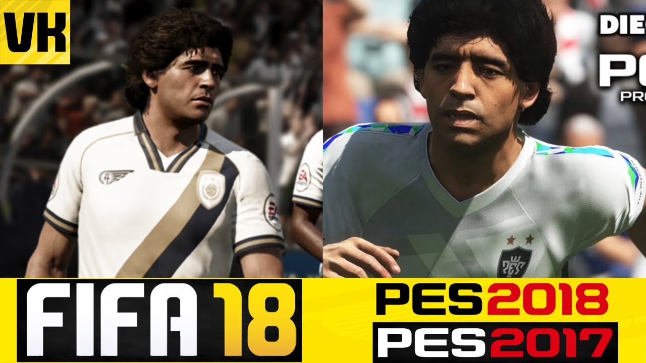 FIFA 18 vs PES 2018 vs PES 2017 Icons/Legends Face Comparison