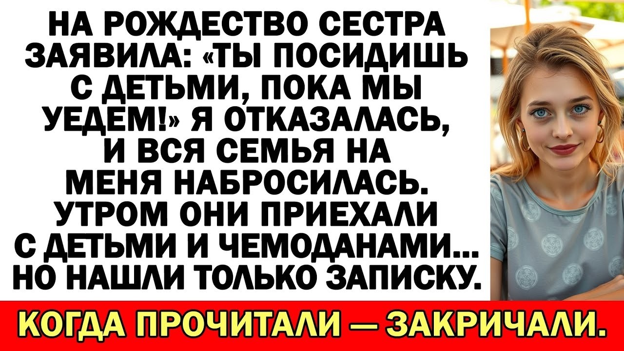 Ты посидишь с детьми!  сказала сестра  Я отказалась  Но они всё равно приехали…