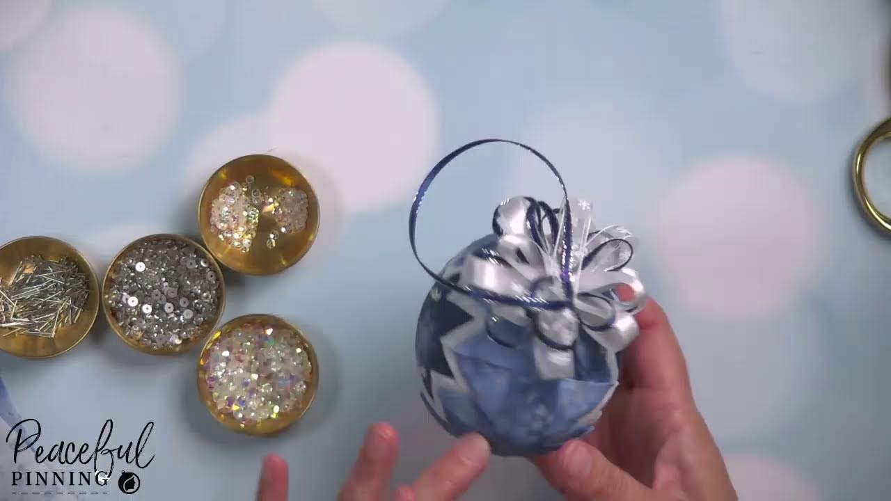 Peaceful Pinning Live #65 | Blizzard Blues No Sew Snow Globe Ornament