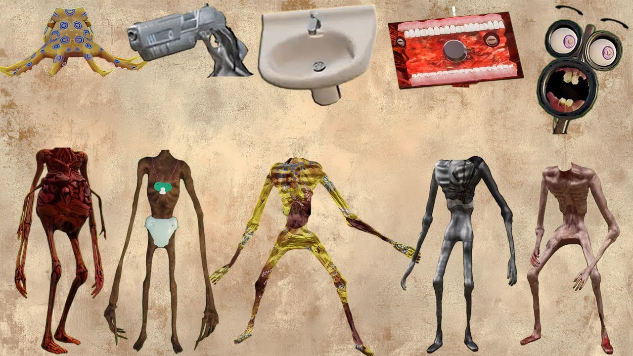 WRONG HEADS SIREN HEAD POOP, SIREN HEAD HOUSE, SIREN HEAD BRAIN EYE, SIREN HEAD OCTOPUS, SIREN HEAD