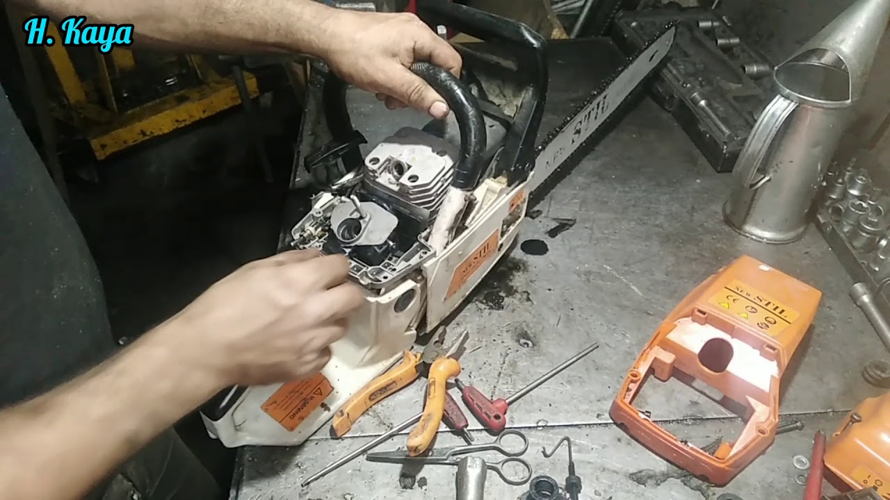 Motorlu Testere Zor Çalışıyor Hava alıyor. Ağaç Motoru Tamirini yaptık.