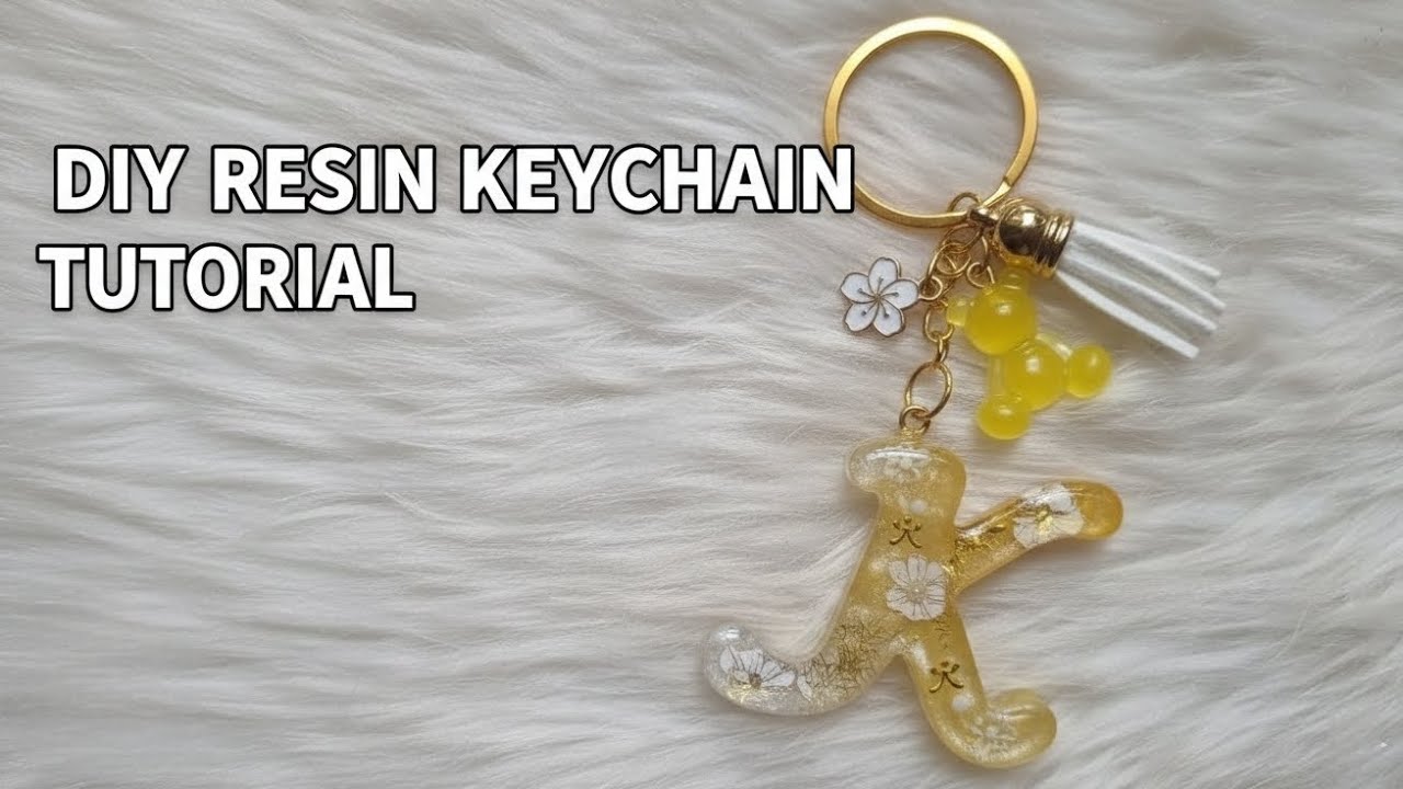 ✨️RESIN  ART FOR BEGINNERS STEP BY STEP TUTORIAL/CREATE THIS STUNNING FLORAL MONOGRAM KEYCHAIN ✨️