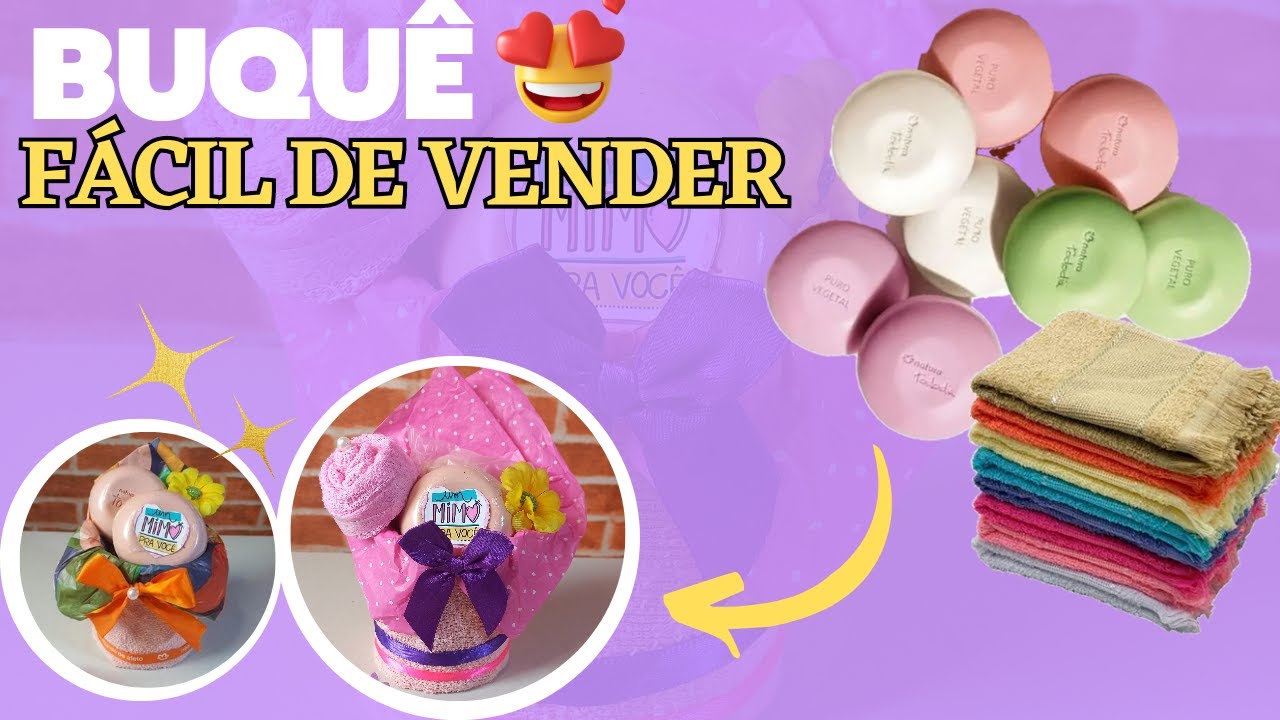 BUQUÊ com Toalha de Mão e Sabonetes Ideia fácil de vender #diadosnamorados @Juhlilas