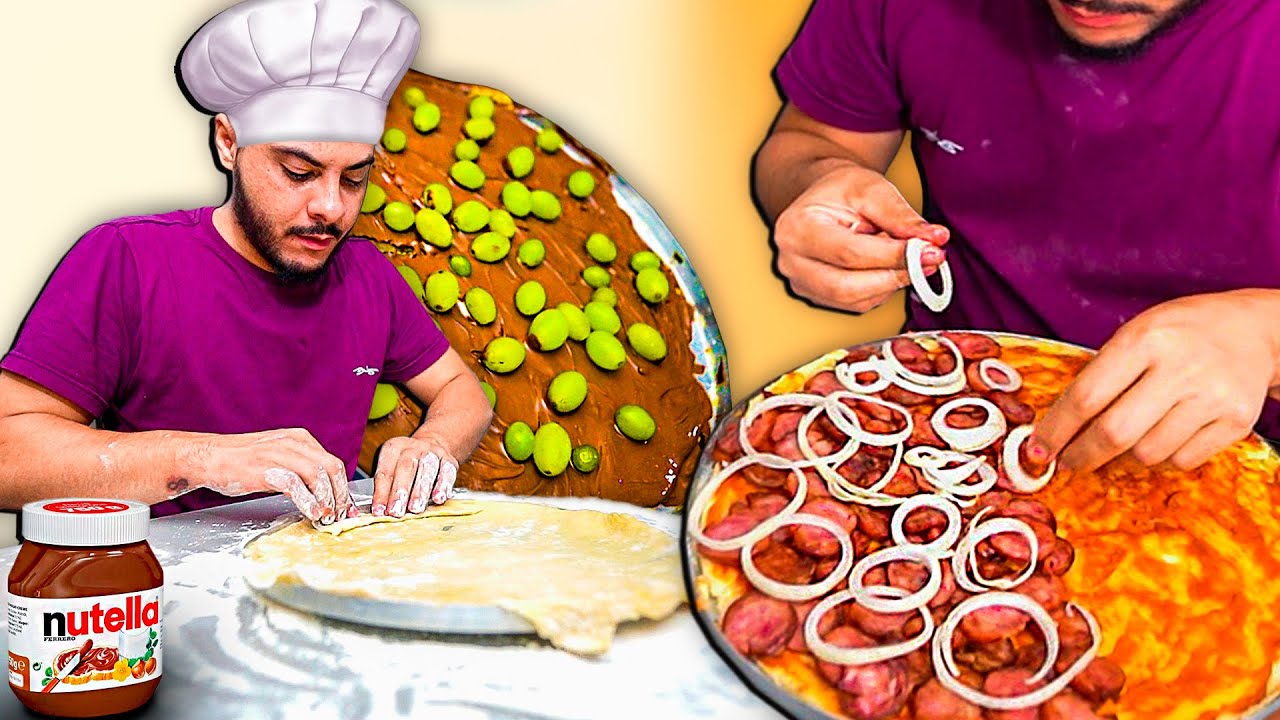 FIZEMOS NOSSA PRÓPRIA PIZZA EM CASA 🍕 VÁRIOS SABORES, ATÉ DE NUTELLA !