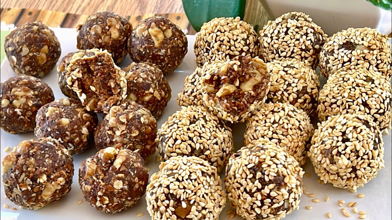 Boules D’énergie aux Dattes, Noix et aux Flocons D’avoine Riches en Saveurs et Valeurs Nutritives 😋