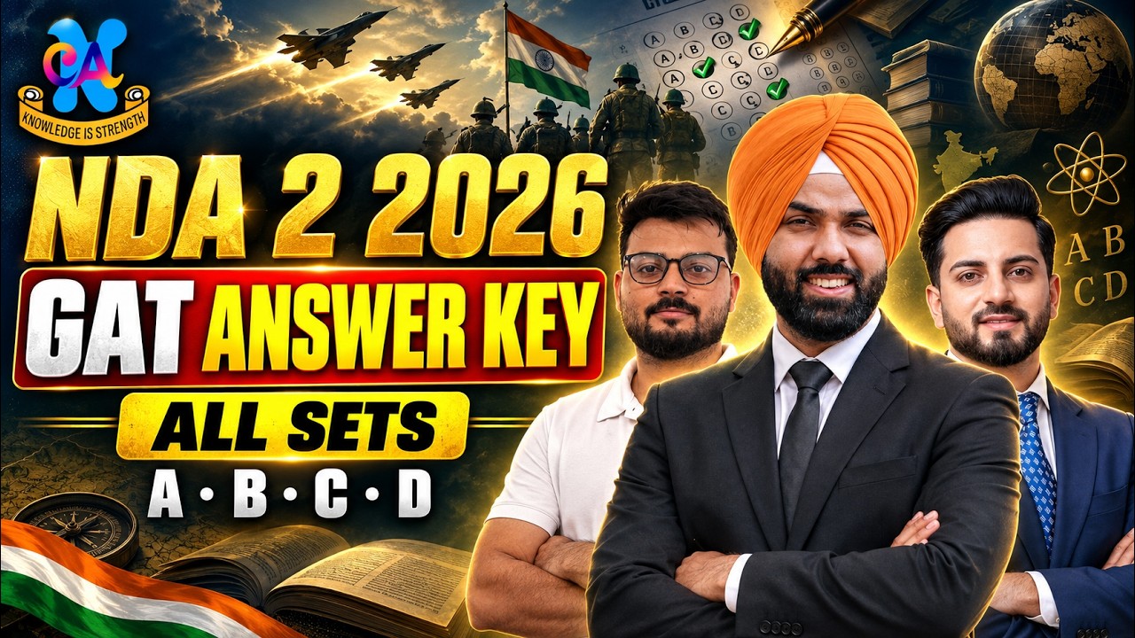 NDA 2 2026 GAT Answer Key Set A, B, C, D | Complete Paper Solution & Analysis