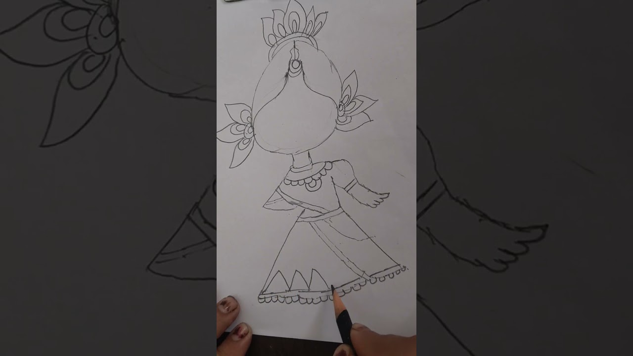 Radha Rani ki Sundar drawing l Step-by-step Detailed Art 🙏🙏 #viral