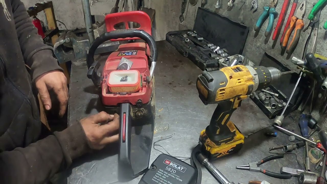Bolat 5820 Motorlu Testere tekleyerek boğularak Çalışıyor / Stop düğme Tamiri
