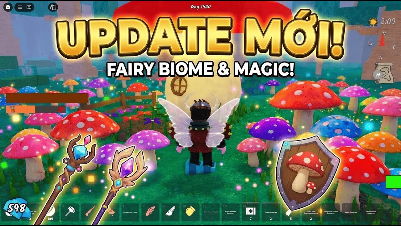 Anh nông dân MAY MẮN và CÔ GÁI xinh đẹp NEW UPDATE FAIRY BIOME in 99 night in the forest roblox
