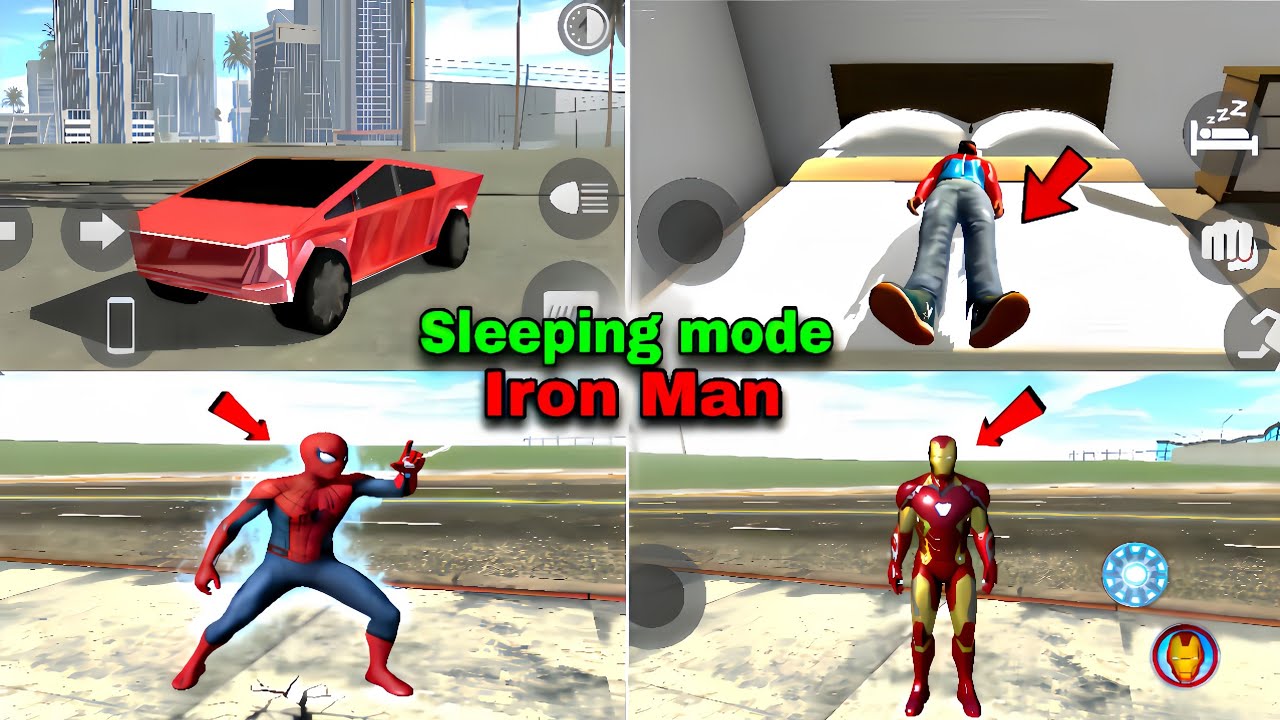 New features🤑 Sleep mode+ Cyber truck+ Iron man+ Spider-Man 💥|S-Runiverse |Indian bike driving 3D