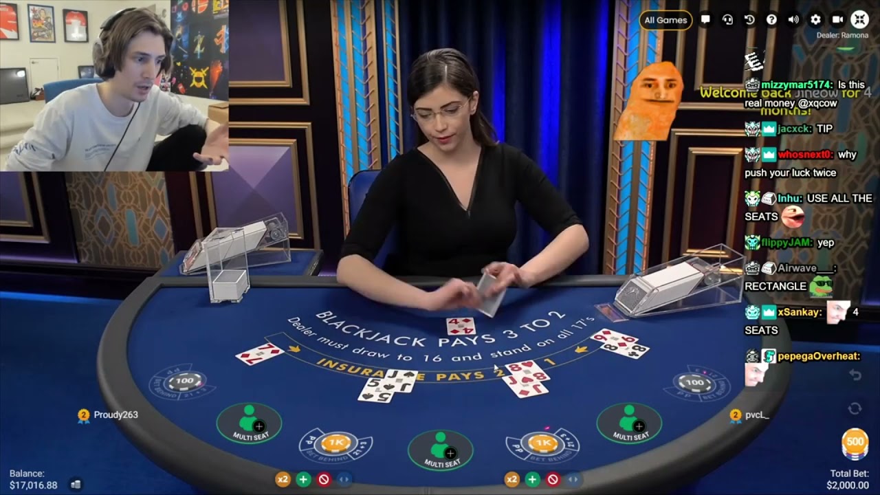 xQc Plays Blackjack Against Lucky Dealer IRL With Twitch Chat