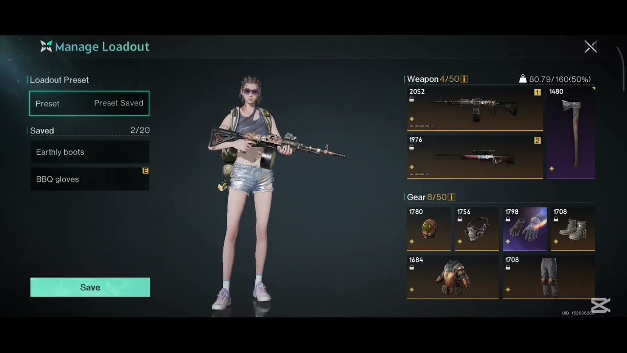 Earthly boots & BBQ gloves ကွာခြားချက်လေး နဲ့ Preset အသုံးပြုပီး armor & gun sets ပြောင်းနည်းလေးပါ