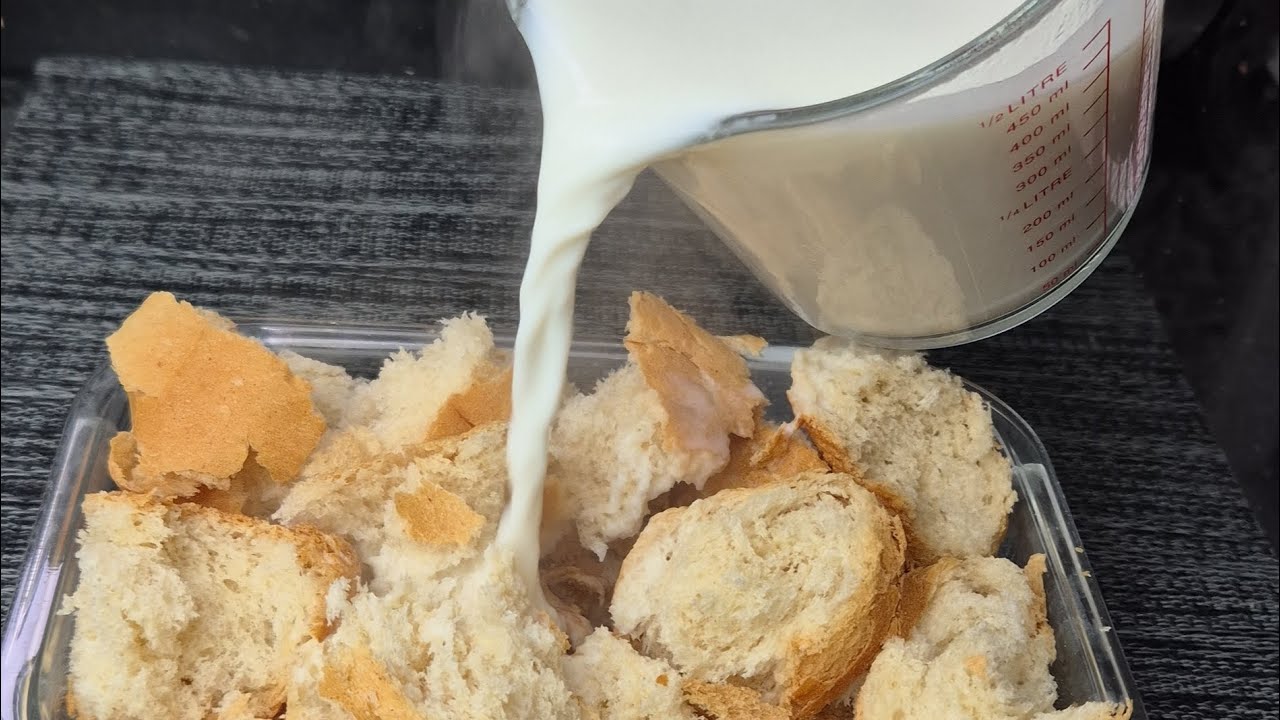 Ne jetez plus votre pain rassis ! 🍞 Ce dessert fondant va vous surprendre 😍 Recette anti-gaspillage