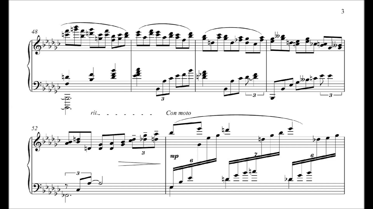Tchaikovsky / Volodos - Lullaby in a Storm, Op  54 No  10 (audio + sheet music)