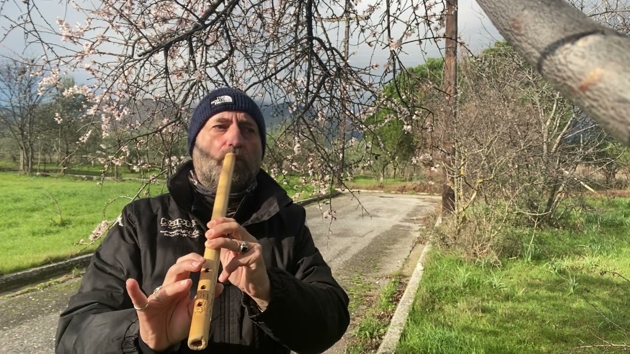 Greek Flute,unter the beauty of almond trees 