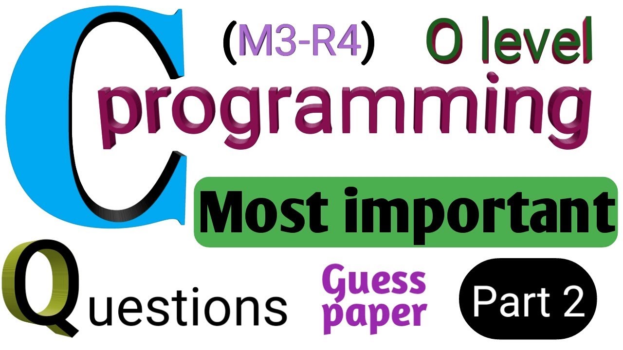 C language m3r4 O level most important questions part -2( hindi ) Jan 2020 | GUESS PAPER C LANGUAGE