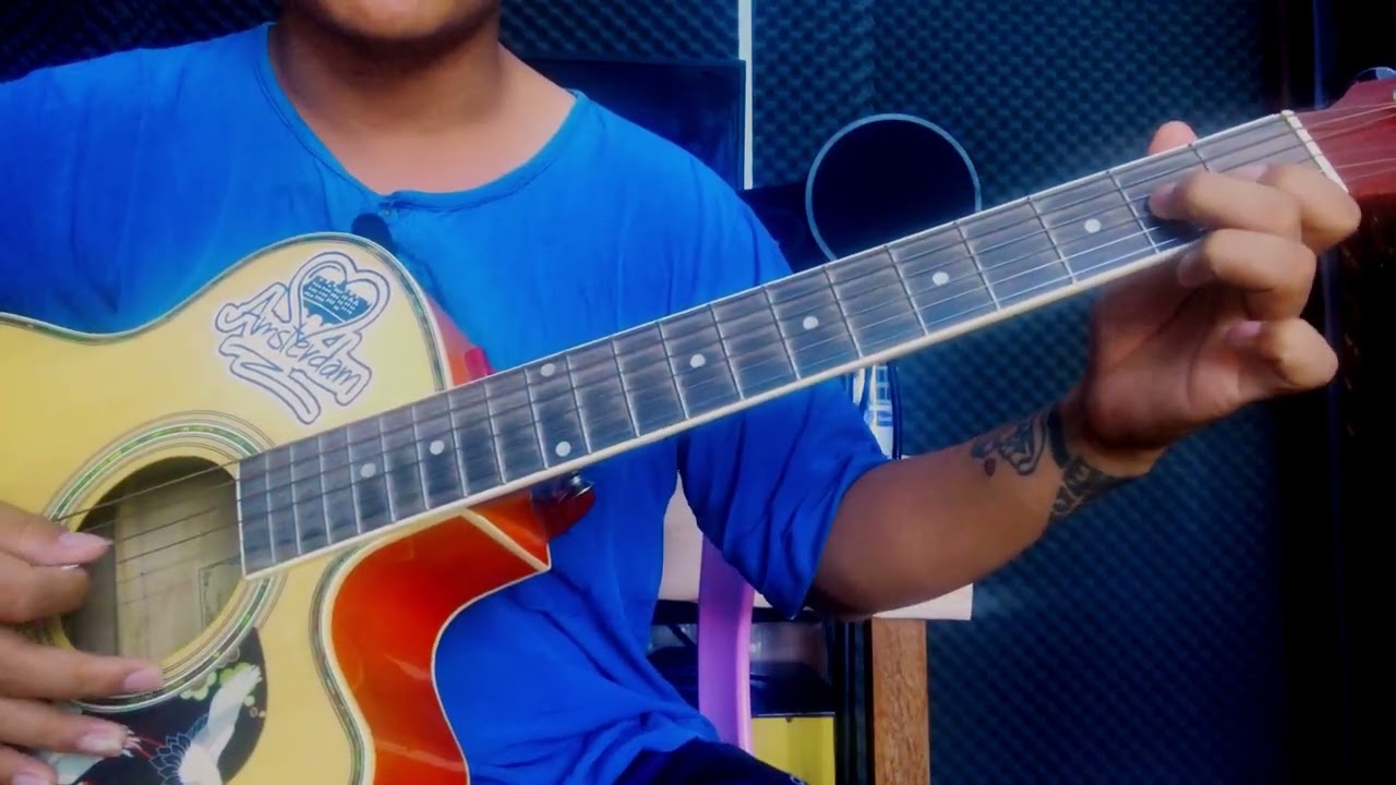 အပြာရောင်ည solo guitar lesson Key A အတွက်ပါ@pthguitar