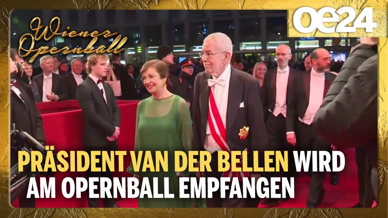 Präsident Van der Bellen wird festlich am Opernball empfangen