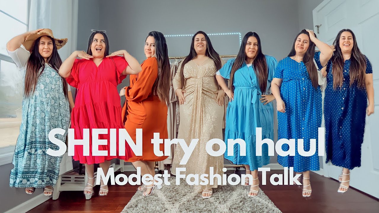 SHEIN Try on Haul - Spring dresses 2023 | Modest Fashion | Plus Size Fashion #modestfashion #modesty