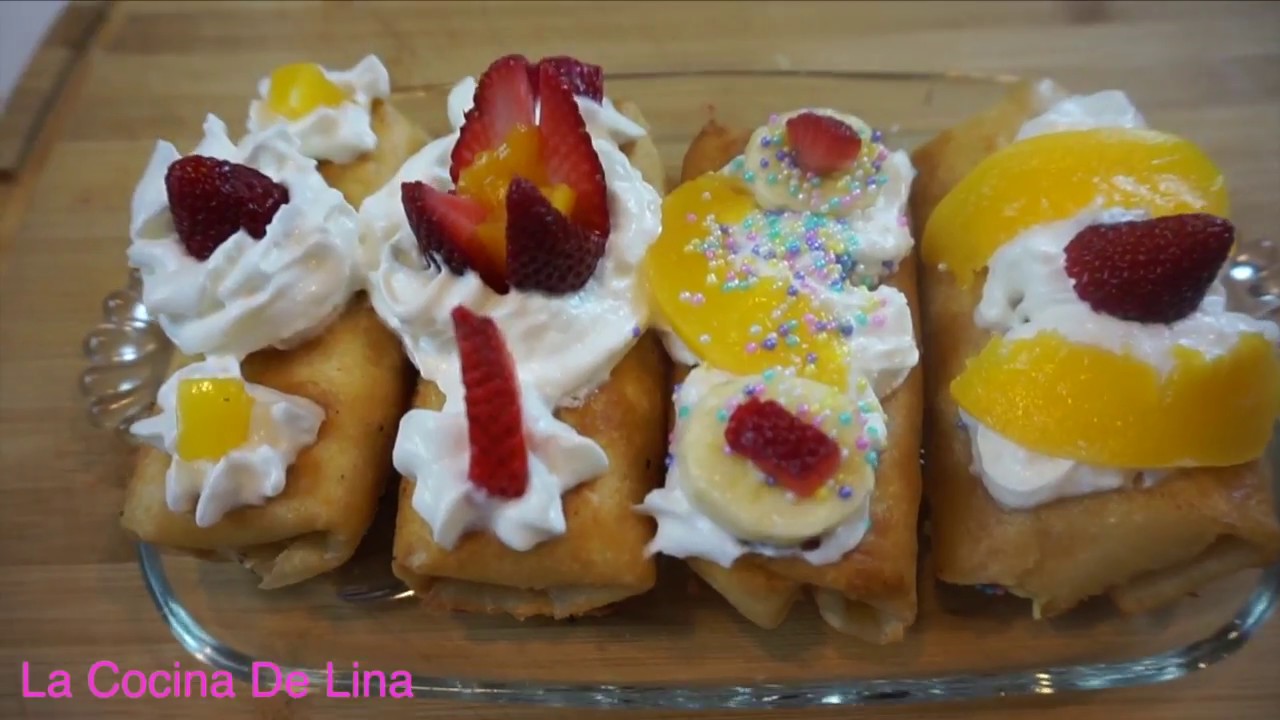 Como Hacer Rollos Fritos Con Fruta