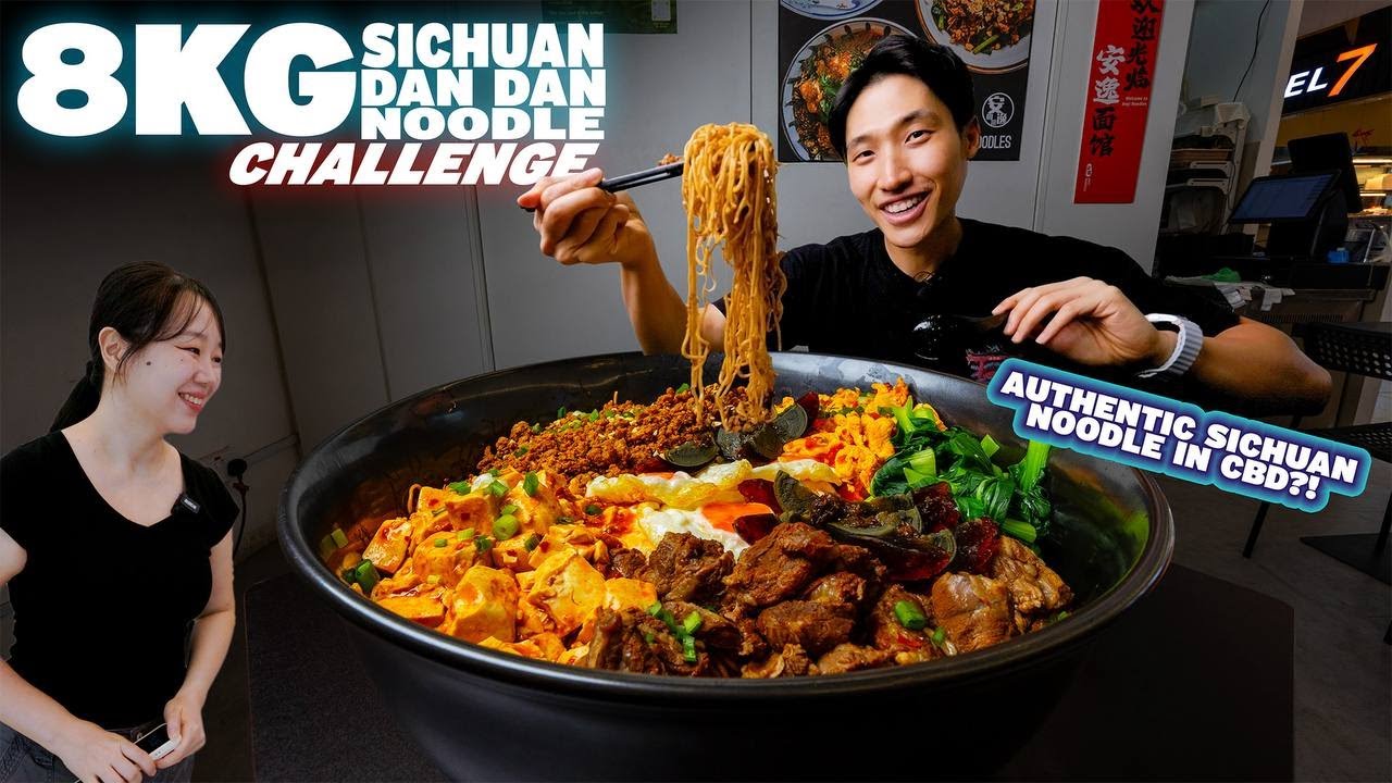 MASSIVE 8KG Bowl of Sichuan Dan Dan Noodles Challenge! | Authentic Sichuan Noodles in Singapore?!