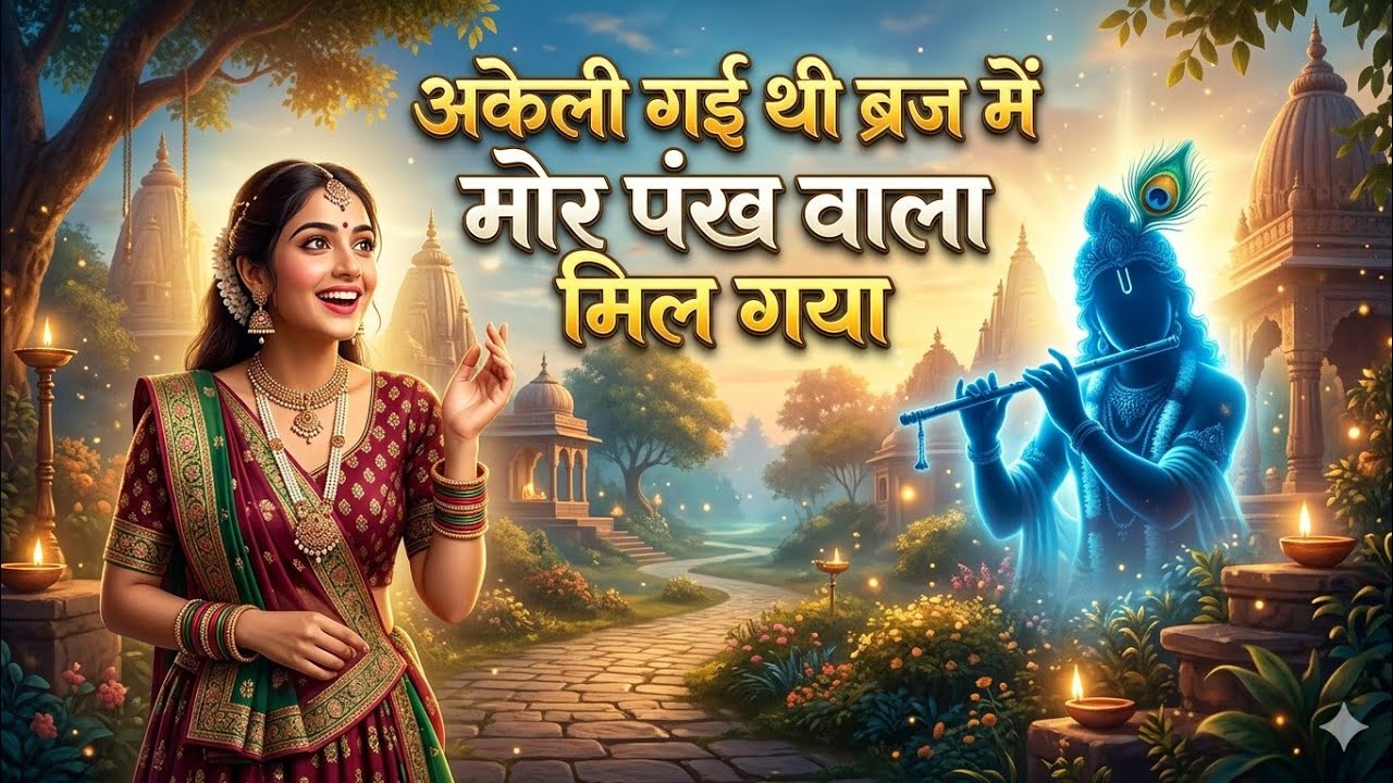 अकेली गई थी ब्रज में कोई नहीं था मेरे संग में मोर पंख वाला मिल गया!!@OneMusicJunction