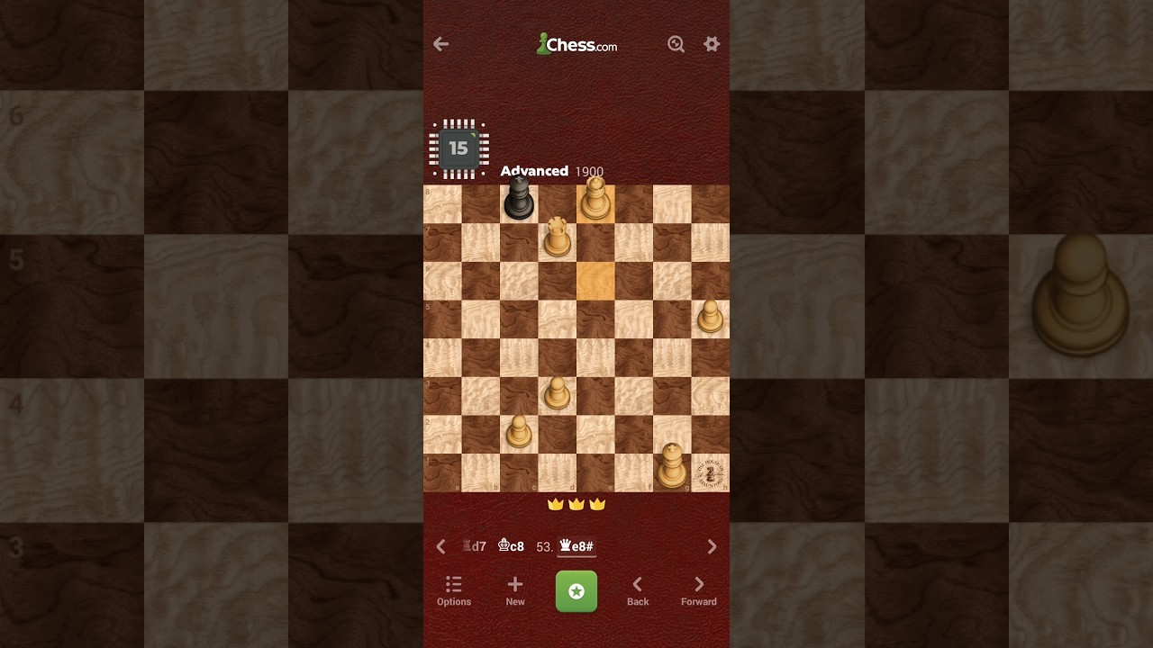 Chess Challenge Win vs. Bot/Engine 15 - Advanced (1900) - chess.com - [2nd Win]