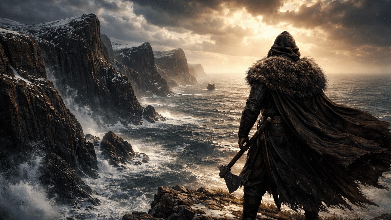 Viking Coastal Cliffs Music 🌊 Epic Norse Ocean Ambience for Study & Focus (2 Hours)