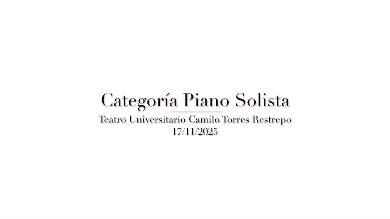 Festival Pianissimo XII Categoría Piano solista 2025