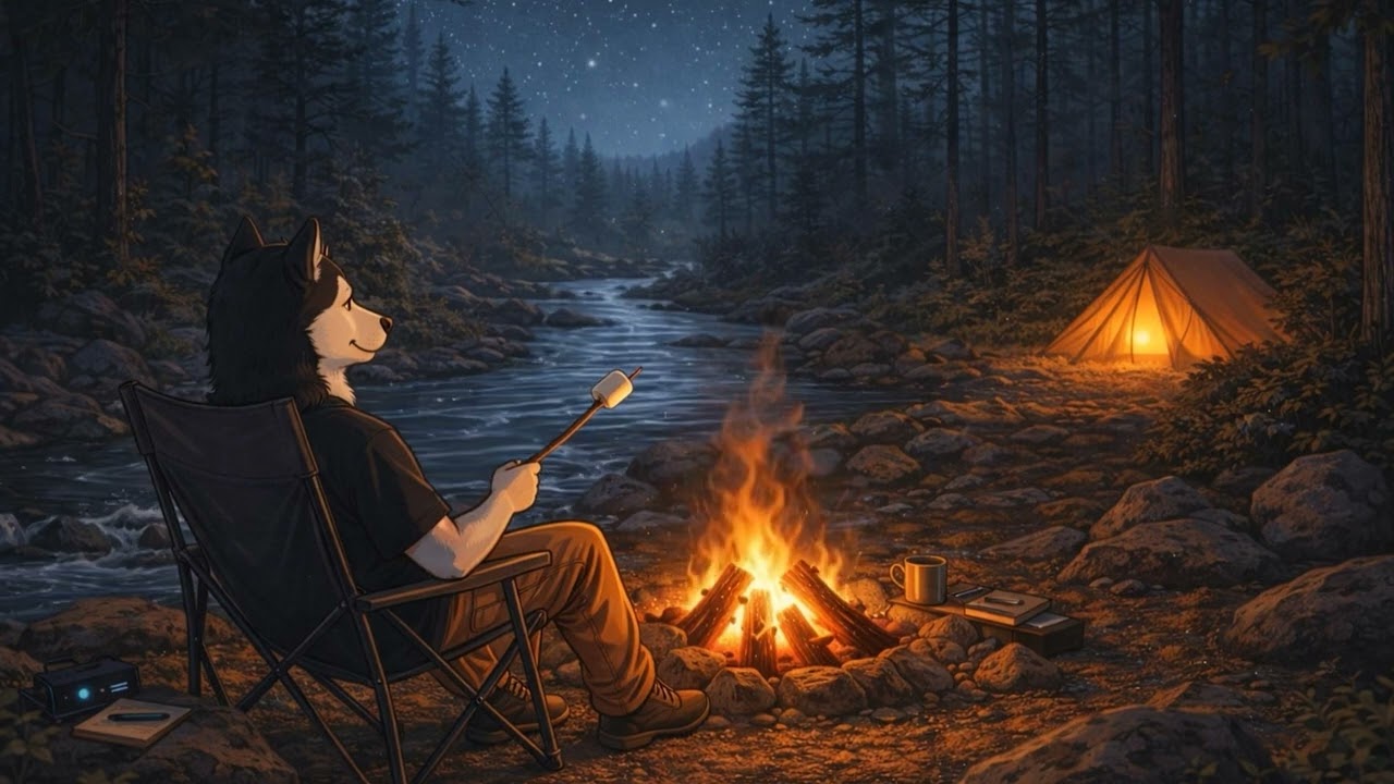 Midnight Campfire Vibes 🌙🔥 | Cozy River LoFi