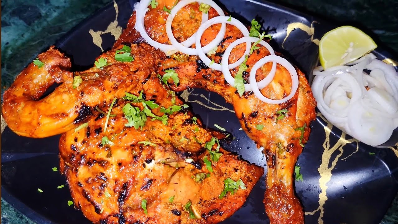 Tandoori chicken/roasted chicken!spicy and juicy roasted chicken!market style tandoori chicken 