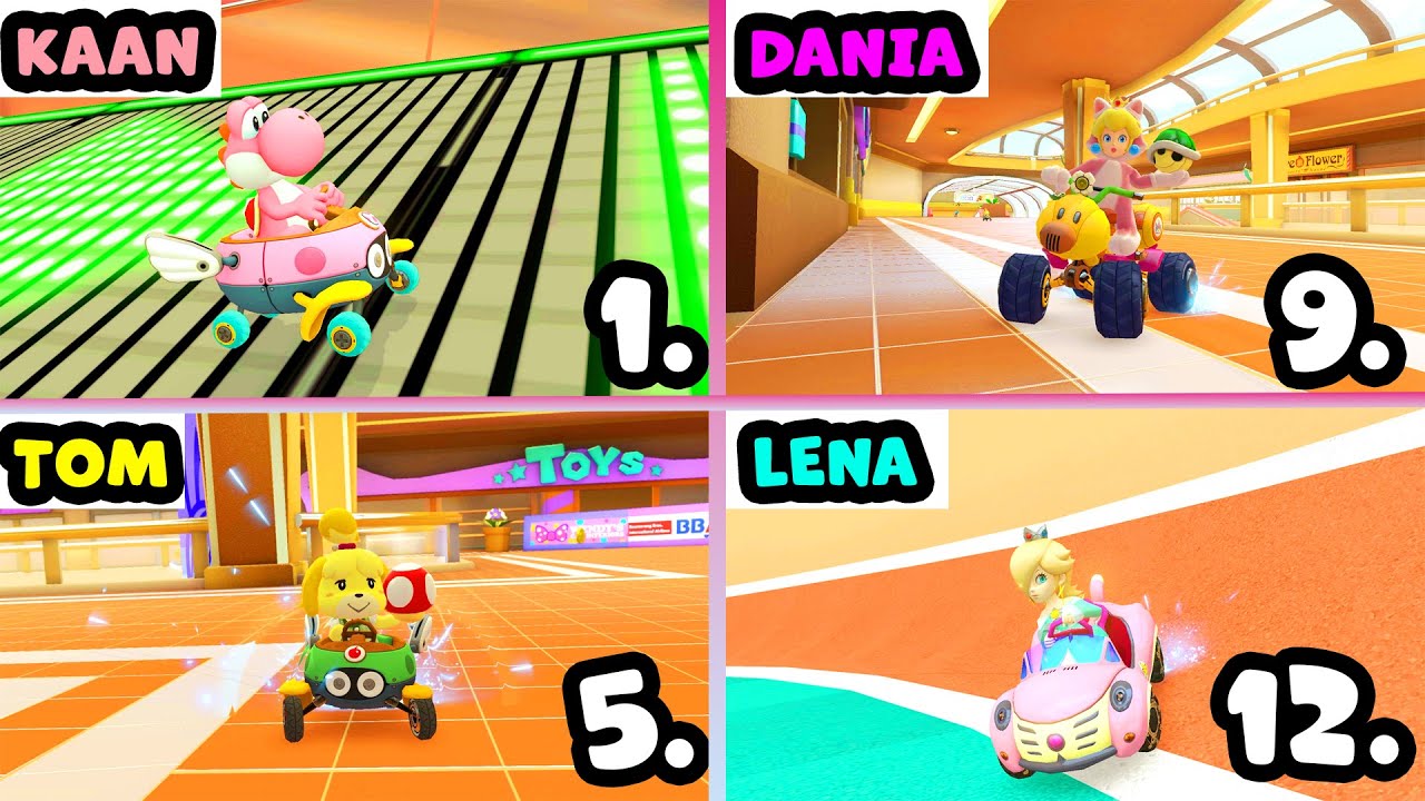 4 FREUNDE & CHAOTISCHES MARIO KART TURNIER! Mit Kaan, Dania, Lena & Tom