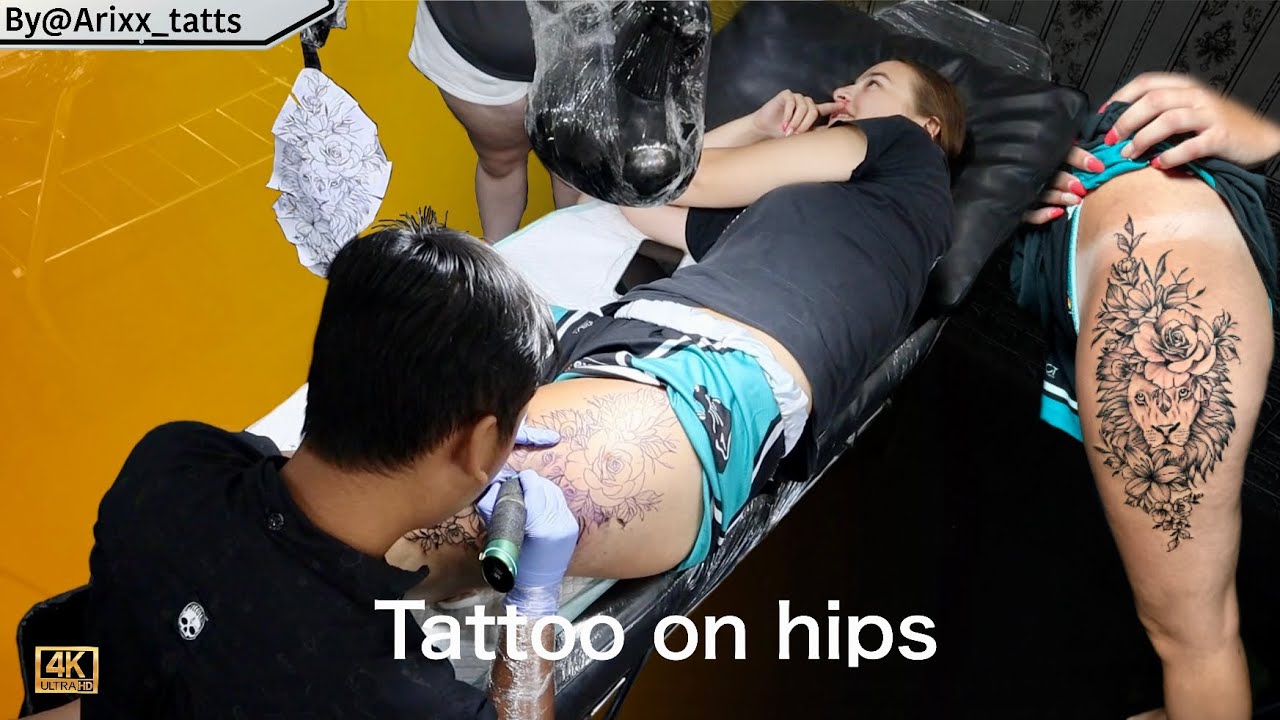 Tattoo on hips😍the caster is crying‼️ || Artist By arixx_tatts