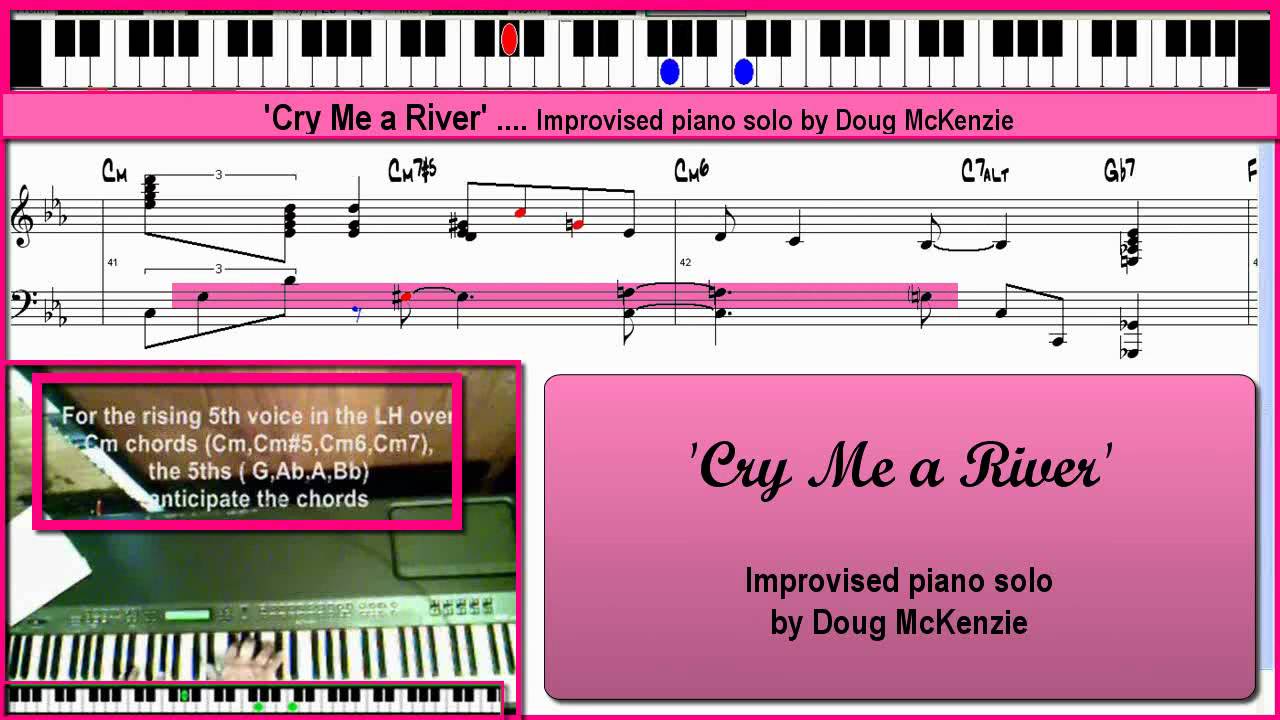 'Cry Me a River' - HD enhanced - Solo Jazz piano Lesson