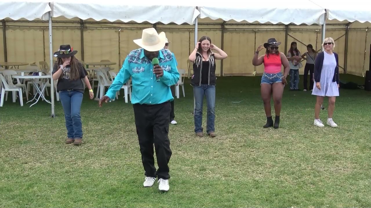DJ REV CB boots on the ground line dance at Bindoon 2025