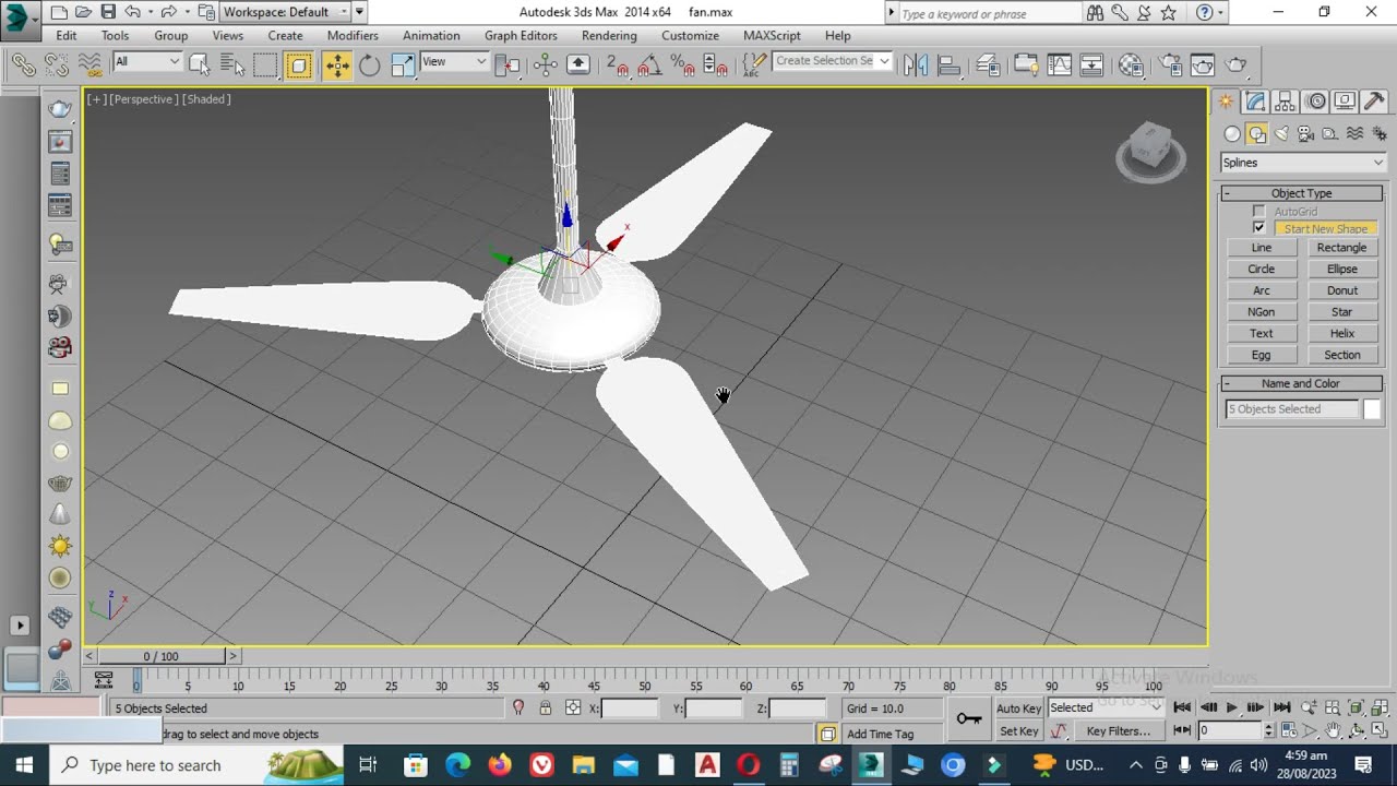 3ds Max Fan Modeling | How to Make Ceiling FAN in 3ds Max