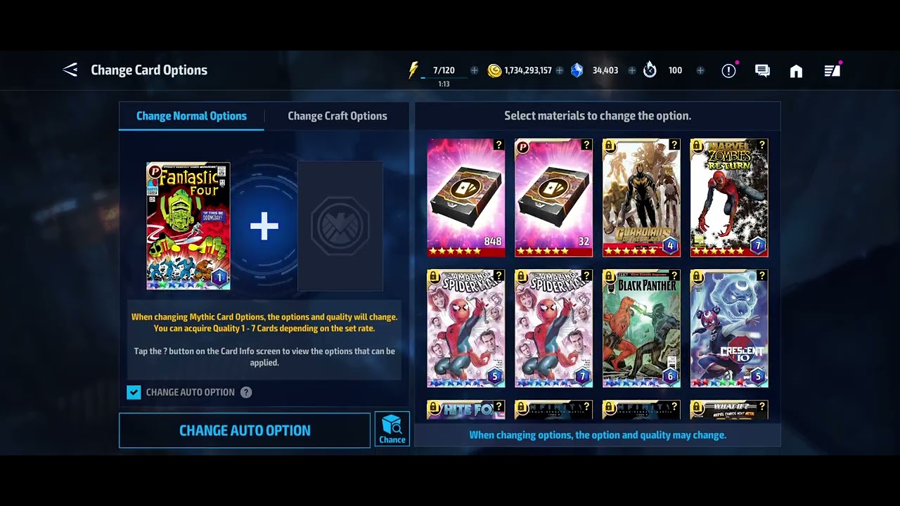 Re-rolling the Fantastic Four Card (partial success)