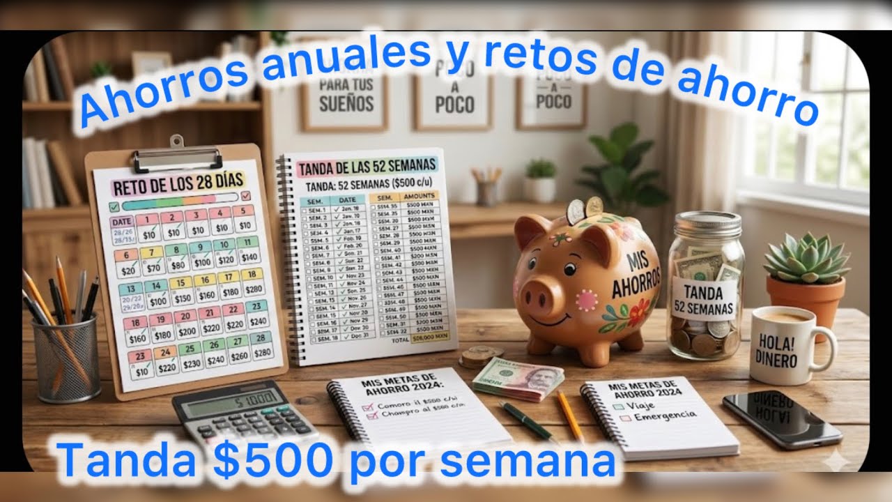 ✅AHORROS ANUALES Y RETOS DE AHORRO 💰/ LA TANDA $500 por semana #retosdeahorro #ahorros #latanda 