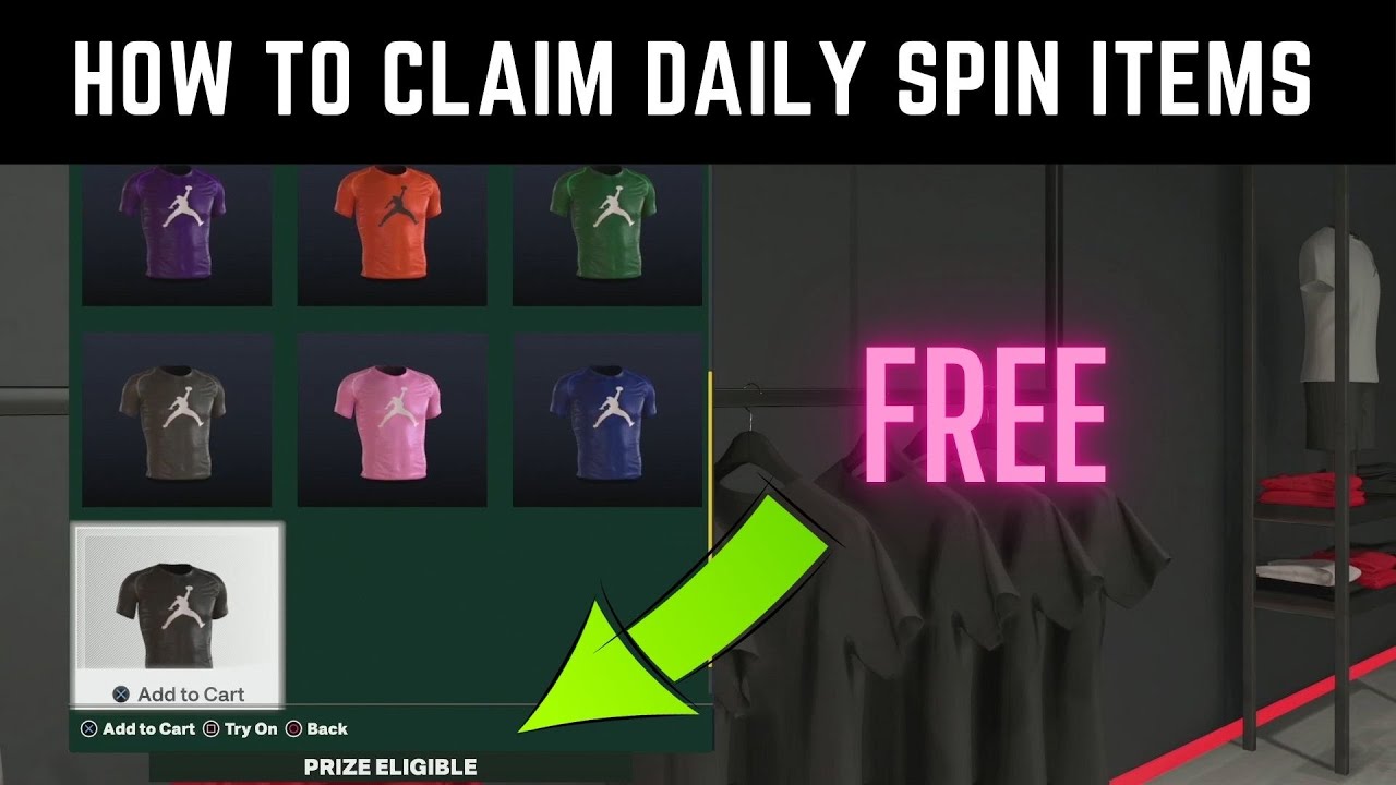 HOW TO CLAIM DAILY SPIN ITEMS FROM JORDAN, SWAGS, & NBA STORES NBA 2K25