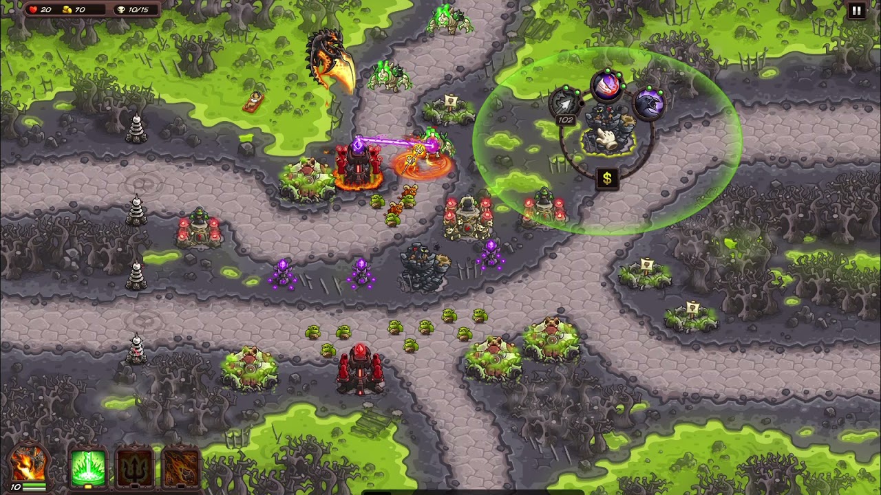 Kingdom Rush Vengeance Stage 27: A Night in the Swamp (Impossible Difficulty)