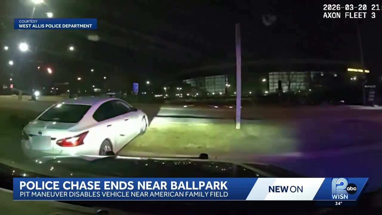 Police chase ends near ballpark